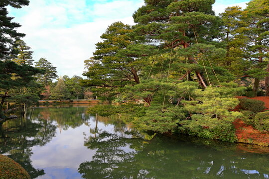 Kenroku-en located in Kanazawa, Ishikawa, Japan, one of the Three Great Gardens of Japan.
