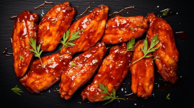 Generative AI Hot and Spicy Buffalo Chicken Wings top view image