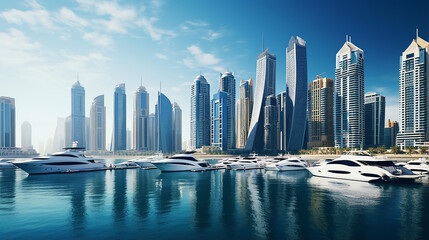 Fototapeta na wymiar modern buildings in Dubai Marina UAE