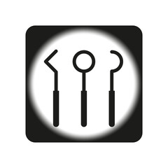Dental care equipment and tools icon. Vector illustration. EPS 10.