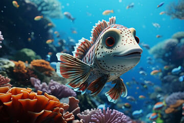 Fototapeta na wymiar Beautiful Ornamental Fish