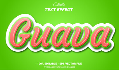 guava editable 3d text effect