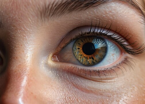 Free photo portrait of white woman closeup on eyes