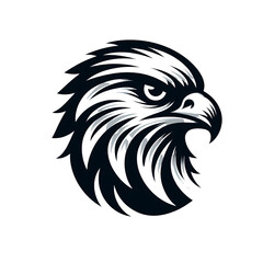 Eagle head on white background. Vector illustration isolated on transparent background.