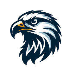 Fototapeta premium Eagle head vector illustration isolated on transparent background. Eagle head mascot.