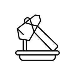 Ancient axe outline icons, minimalist vector illustration ,simple transparent graphic element .Isolated on white background