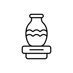 Fototapeta na wymiar Ancient vase outline icons, minimalist vector illustration ,simple transparent graphic element .Isolated on white background