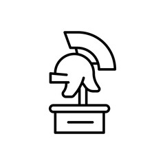 Knight helmet outline icons, minimalist vector illustration ,simple transparent graphic element .Isolated on white background