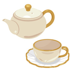 ティーポットとティーカップセット