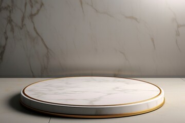 Round marble podium for product presentation
