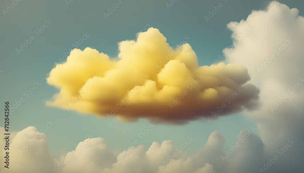 Wall mural cloud in the yellow color background