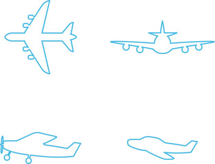 アイコン　ピクトグラム　飛行機　のりもの　飾り　あしらい　シルエット　イラスト素材セット