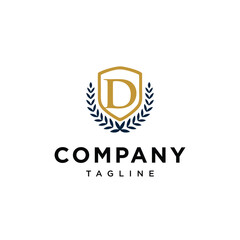 Letter D shield education logo icon vector template