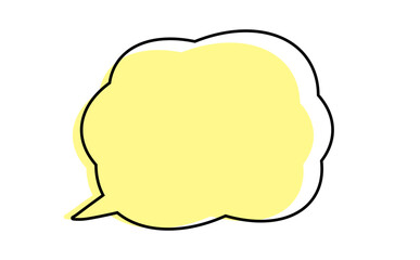 黄色い影付き吹き出し