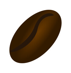 Coffee bean icon. Vector illustration of coffee bean isolated on transparent.