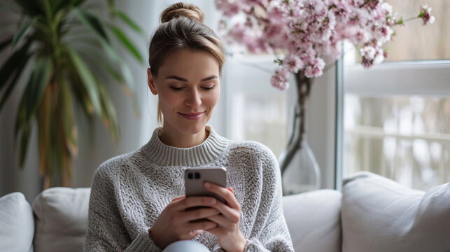 Daily affirmation app delivering positive messages and self-love reminders for mental health and emotional well-being, mental health, affirmation app, hd, with copy space