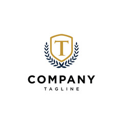 Letter T shield education logo icon vector template