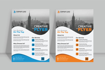 Corporate business flyer template  in A4. 2 Color ways included.Can be adapt to Brochure, Annual Report, Magazine,Poster, Corporate Presentation, Portfolio, Banner, Website.