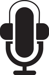 Podcast microphone icon vector element