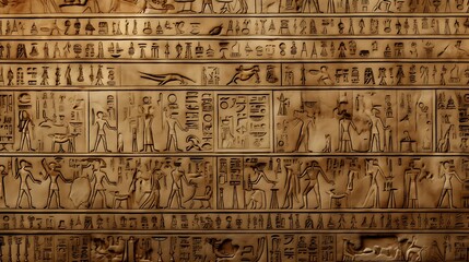 a wall of an ancient egyptian temple with symbols and symbols - 712844188