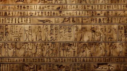 Papier Peint photo Lieu de culte a wall of an ancient egyptian temple with symbols and symbols