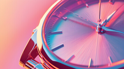Close Up of Watch on Colorful Background