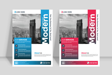 Corporate business flyer template  in A4. 2 Color ways included.Can be adapt to Brochure, Annual Report, Magazine,Poster, Corporate Presentation, Portfolio, Banner, Website.