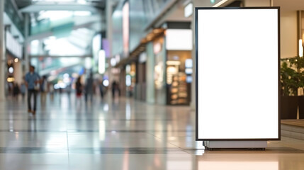 Blank advertising mockup for advertisement at the shopping mall. Created using generative AI. - obrazy, fototapety, plakaty