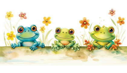decorative borders with cute frogs that can be used for framing text