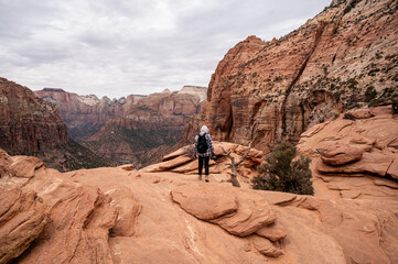 Young hiker in Zion National Park, Utah
