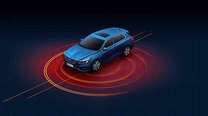 Adaptive cruise control with stop and go solid color background