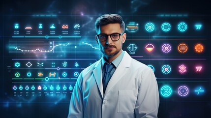Ai powered decision support systems for doctors solid color background