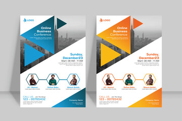 Corporate business flyer template  in A4. 2 Color ways included.Can be adapt to Brochure, Annual Report, Magazine,Poster, Corporate Presentation, Portfolio, Banner, Website.