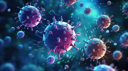 Poster Nanotechnology in targeted viral therapy solid color background © Niki