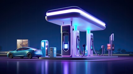 Real time charging station location updates solid color background