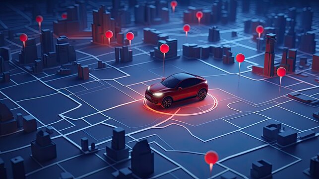 Real time vehicle location tracking solid color background