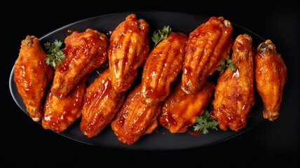 Hot and Spicy Buffalo Chicken Wings top view AI Generated image