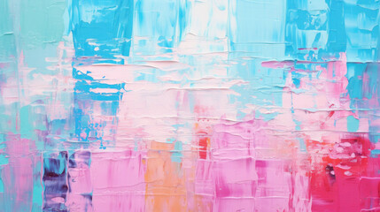 Abstract Acrylic Paint Strokes on Canvas