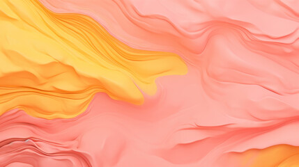 Abstract wavy design in yellow and pink, suggestive of smooth, flowing silk.