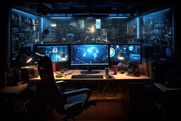 Naklejka premium computer desktop, work space