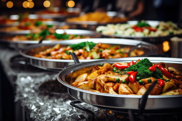 Fototapeta premium Buffet food catering food party at restaurant