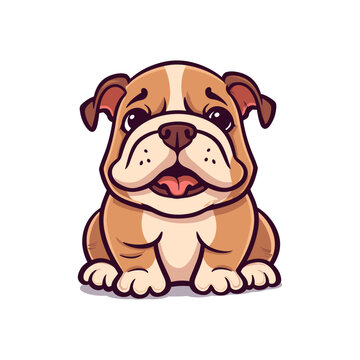 cute bulldog cartoon
