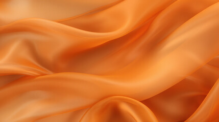 Fototapeta premium Luxurious orange satin fabric with a smooth flowing texture, perfect for fashion and design backgrounds.