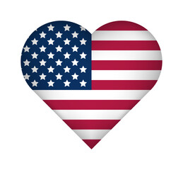 American Flag Heart 3d Vector