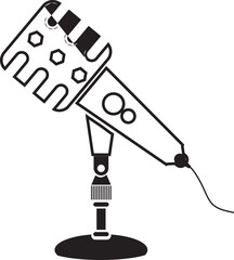 Outline podcast microphone icon vector element