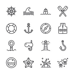 set of icons Marine element