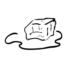ice cube, hand draw doodle simple vector