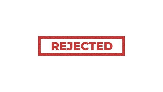 Animated stamp "rejected" on white background