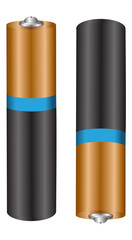 AAA Batteries on a white background. Vector illustration. Clipart image.