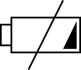 Simple and minimalist low-battery geometric shape in black and white